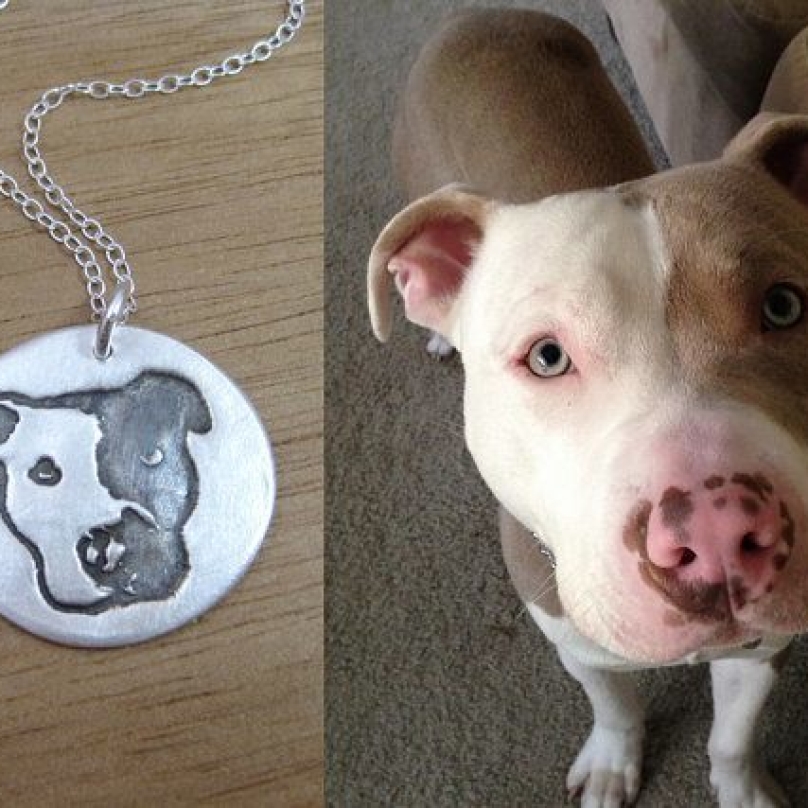 custom dog face necklace