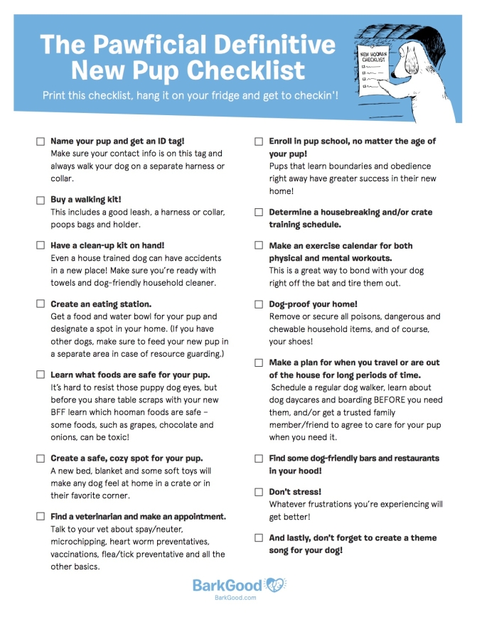 A MustHave Checklist For All New Pup Parents BarkPost