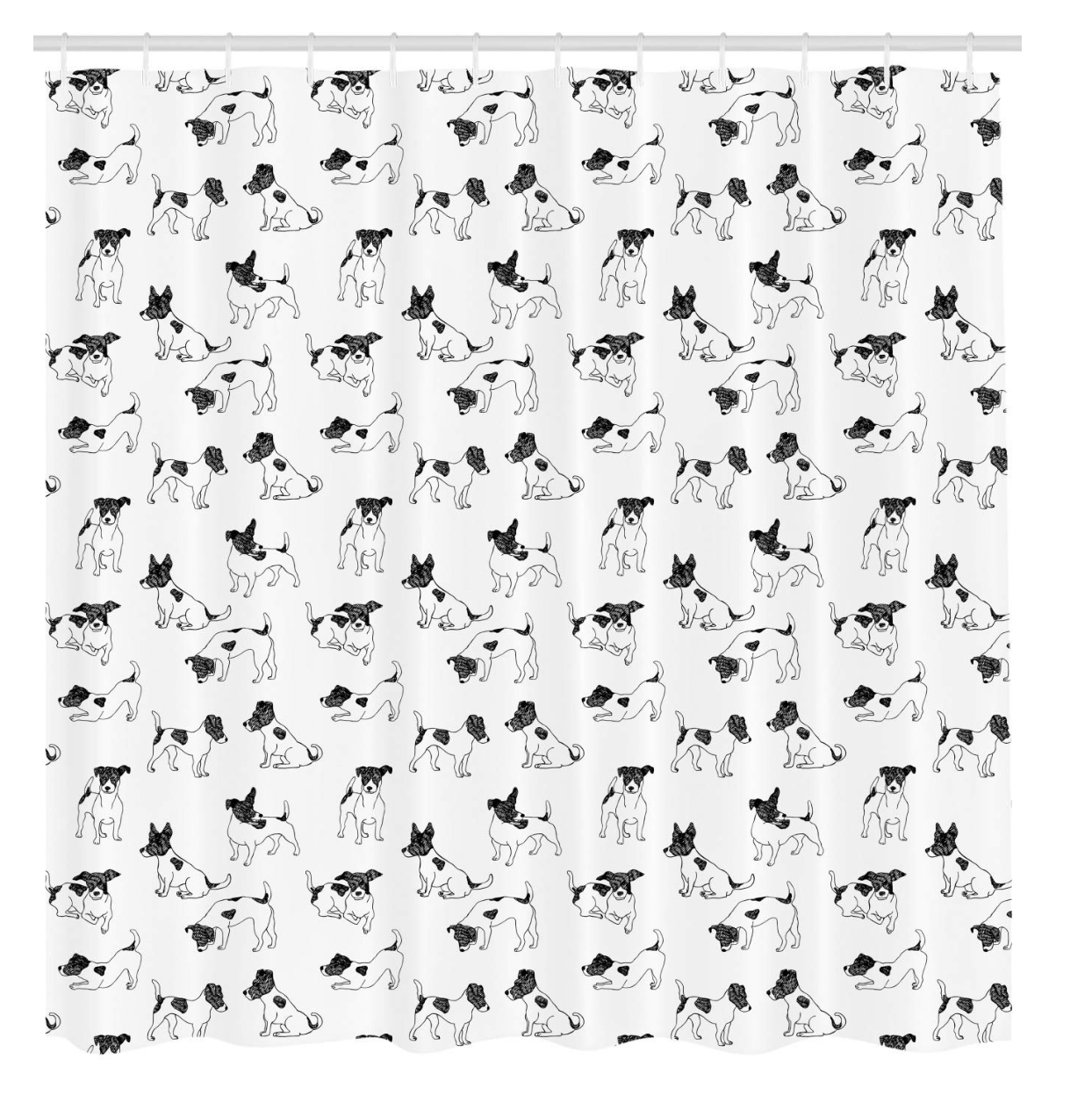 Dog Shower Curtain jack Russell terrier